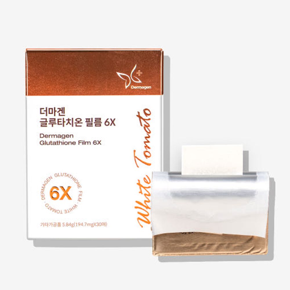 DERMAGEN Glutathione Film 6X – 50% L-Glutathione, White Tomato Extract, Fast Oral Mucosa Absorption for Radiant Skin _ Made in KOREA